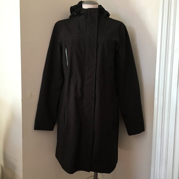 [Joe Fresh] Black Mesh Lined Raincoat | L | Good - Picture 1 of 13